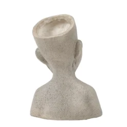 LuxenHome Speckled Beige MgO Happy Bust Head Planter -Garden GUEST 43ee6a45 5282 4b91 ba0e 07096d05ca36