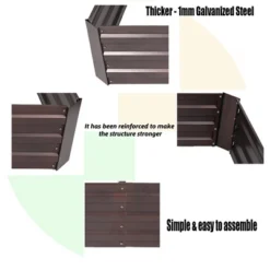 LuxenHome Brown Metal Rectangular 6x3ft Garden Bed 16 LuxenHome Brown Metal Rectangular 6x3ft Garden Bed -Garden GUEST 453230fc 8d1b 47a8 a1c8 d87178a5d524