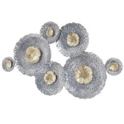 LuxenHome Silver And Gold Flowers Metal Wall Decor -Garden GUEST 473182e3 4fb1 40c8 871d 9ed3053d2dfd