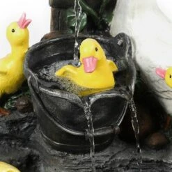 LuxenHome Resin Duck Family Bath Outdoor Fountain Garden Fountain -Garden GUEST 47d09f8d 31fa 48d0 80aa d6327b362fb5
