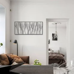 LuxenHome Black Abstract Trees Rectangular Metal Wall Decor -Garden GUEST 4808a6ce 1485 49ac a1f6 a0c507b4b06d