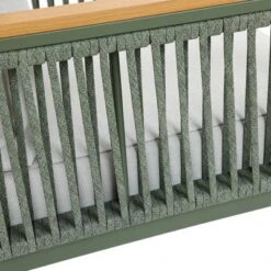 LuxenHome 4-Piece Outdoor Aluminum With Wood-Style Plastic Patio Set With Cushions -Garden GUEST 48da8222 7866 42a2 9007 8e68230056b3