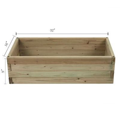 LuxenHome Wood 2.7ft X 1.3ft Raised Garden Bed Brown 8 LuxenHome Wood 2.7ft X 1.3ft Raised Garden Bed Brown - Image 6