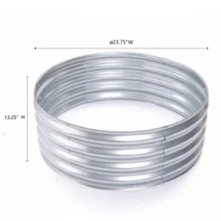 LuxenHome 24in Round Galvanized Steel Raised Garden Bed Planter 17 LuxenHome 24in Round Galvanized Steel Raised Garden Bed Planter -Garden GUEST 4cda07dd fa0d 4b8e 9d16 a7017198817e