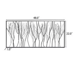 LuxenHome Black Abstract Trees Rectangular Metal Wall Decor -Garden GUEST 4de75954 c54f 451f adde b3ad14775ca3