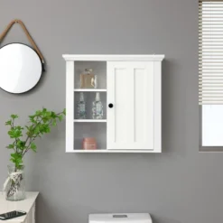 LuxenHome White MDF Wood Bathroom Wall Storage Cabinet 24 LuxenHome White MDF Wood Bathroom Wall Storage Cabinet -Garden GUEST 4e16fd8d 84e7 4bef b5d0 50b6fe7abd3d