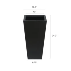 LuxenHome Square Tapered 24.2" Tall Planter White 26 LuxenHome Square Tapered 24.2" Tall Planter White -Garden GUEST 51b8fea4 0844 419b 859a 1fb50cc748eb