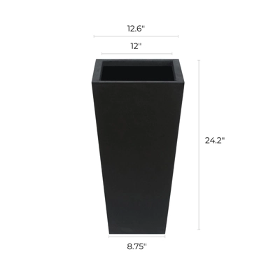 LuxenHome Square Tapered 24.2" Tall Planter White 11 LuxenHome Square Tapered 24.2" Tall Planter White - Image 9