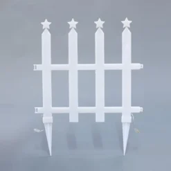 LuxenHome 8-Piece Light Show Star-Topped Fence Design Outdoor Decoration White 18 LuxenHome 8-Piece Light Show Star-Topped Fence Design Outdoor Decoration White -Garden GUEST 51da814c 7934 4c8c a6f7 0187c491e193