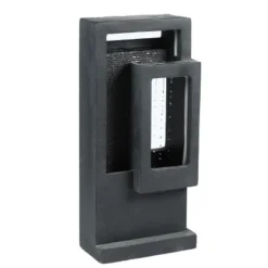 LuxenHome Gray Resin Column Outdoor Fountain With LED Light -Garden GUEST 526580a3 1992 4332 89e2 c1b089a6c940