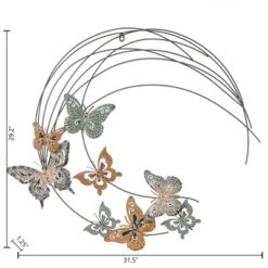 LuxenHome Metal Butterflies Moon Wall Decor, Indoor And Outdoor Decoration Black -Garden GUEST 52c25567 0a7b 4f2b 8065 9ddcaa82d326