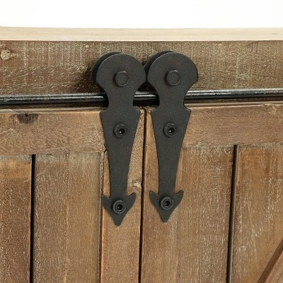 LuxenHome Farmhouse Wood Sliding 2-Door Wall Storage Cabinet 8 LuxenHome Farmhouse Wood Sliding 2-Door Wall Storage Cabinet - Image 6