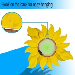 LuxenHome Sunflower Metal And Glass Outdoor Wall Decor -Garden GUEST 530537b9 6ec5 4807 8235 8f4e7d10923f