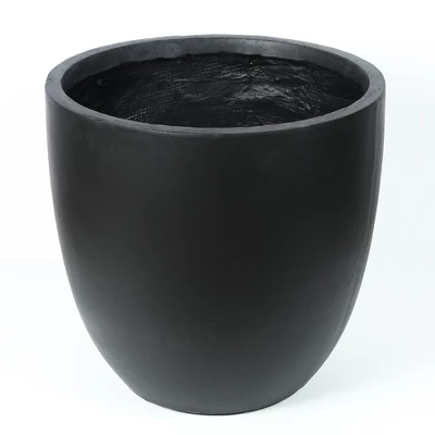 LuxenHome 17.2" Round Tapered Black Planter, Magnesium Oxide Pot For Indoor/Outdoor Use 12 LuxenHome 17.2" Round Tapered Black Planter, Magnesium Oxide Pot For Indoor/Outdoor Use - Image 10
