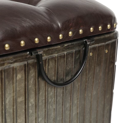 LuxenHome 47.5in. W Metal And Faux Leather Bench. 10 LuxenHome 47.5in. W Metal And Faux Leather Bench. - Image 8