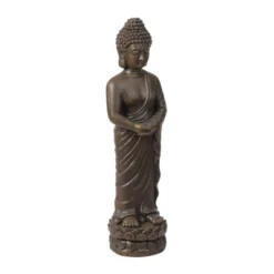 LuxenHome 27.6" Brown MgO Meditative Standing Buddha Garden Statue -Garden GUEST 53f32e64 2aa2 41ee 9525 3f6f142c4b50