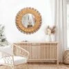 LuxenHome 24" Round Boho Style Raffia Accent Wall Mirror Wall Decor Home Decor -Garden GUEST 53ff435a 9eba 4556 b774 1370071fe794