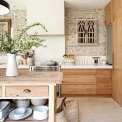 LuxenHome Farmhouse White And Natural MDF Wood Cathedral-Style 2-Door Wall Cabinet -Garden GUEST 54ac1ccf 93e3 4d11 8f5d a76de34379e3