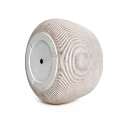 LuxenHome Rustic Indoor/Outdoor Planter – Round MgO Pot With Ribbed Texture -Garden GUEST 54f8021b a4c0 42b1 b826 6ad9ef8d71a7