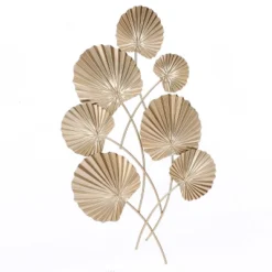 LuxenHome Gold Palm Leaf Metal Ornamental Wall Decor Wall Art -Garden GUEST 55d36f13 d9b8 449c 9d64 f101bb7a5e10