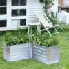 LuxenHome L-Shaped Galvanized Metal Raised Garden Bed -Garden GUEST 5647e200 2809 4075 b4c9 063beaac5241