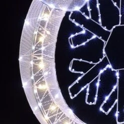 LuxenHome 3Ft Lighted Ornament & Snowflake Wreath, Silver & White Outdoor Christmas Decoration 21 LuxenHome 3Ft Lighted Ornament & Snowflake Wreath, Silver & White Outdoor Christmas Decoration -Garden GUEST 56c96bc0 3d9f 486d 8311 88d0dc00841d