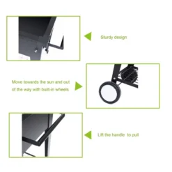 LuxenHome Black Mobile Metal Raised Garden Bed Planter Cart With Legs 14 LuxenHome Black Mobile Metal Raised Garden Bed Planter Cart With Legs -Garden GUEST 58642d1a b3a7 4247 8cea 62029239a461