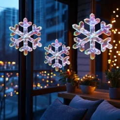 LuxenHome 3-Piece Snowflake Holiday Decoration Set With Battery-Operated Lights Clear -Garden GUEST 595f38d8 7f2f 41a0 93fe ae8bdacbf7c4