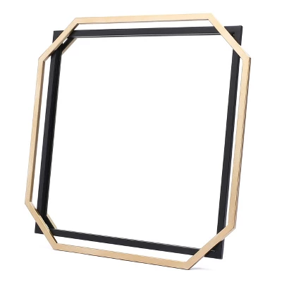 LuxenHome Gold And Black Metal Floating Frame Wall Accent Mirror Vanity Mirror 10 LuxenHome Gold And Black Metal Floating Frame Wall Accent Mirror Vanity Mirror - Image 8