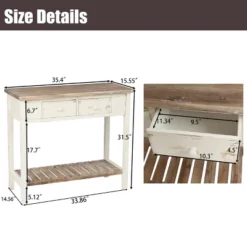 LuxenHome Distressed White And Wood 2-Drawer 1-Shelf Console Table And Entry Table 22 LuxenHome Distressed White And Wood 2-Drawer 1-Shelf Console Table And Entry Table -Garden GUEST 5afe9a4c 379a 42d2 bacb 96d8ee3dd35c