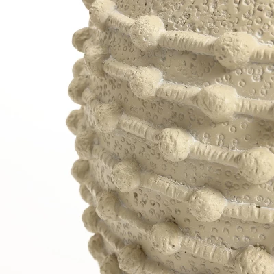 LuxenHome Coastal Beige Mgo 16.5-Inch Round Planter 6 LuxenHome Coastal Beige Mgo 16.5-Inch Round Planter - Image 4