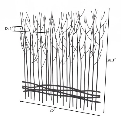 LuxenHome Rustic Black Metal Abstract Field Of Trees Wall Art Decor 5 LuxenHome Rustic Black Metal Abstract Field Of Trees Wall Art Decor - Image 3