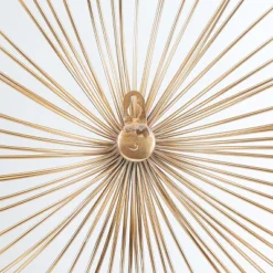 LuxenHome Gold Abstract Flower 16.7" Round Metal Wall Decor -Garden GUEST 5d967f7c f337 41b7 a67f 7ac769784649