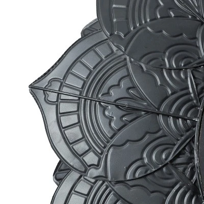 LuxenHome Distressed Brown And White Leaf Wreath Metal Frame Wall Mirror 7 LuxenHome Distressed Brown And White Leaf Wreath Metal Frame Wall Mirror - Image 5