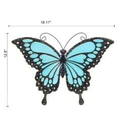 LuxenHome Blue Butterfly Glass And Metal Outdoor Wall Decor 9 LuxenHome Blue Butterfly Glass And Metal Outdoor Wall Decor -Garden GUEST 5e792875 619a 4234 add0 f0d35be5246f