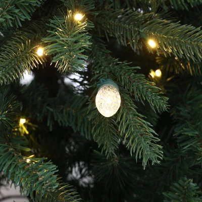 LuxenHome 7.5Ft Pre-Lit Green Slender Artificial Fir Christmas Tree With Metal Stand 11 LuxenHome 7.5Ft Pre-Lit Green Slender Artificial Fir Christmas Tree With Metal Stand - Image 9