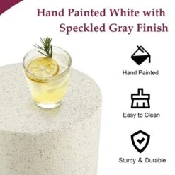 LuxenHome White And Speckled Gray Cement Round Indoor Outdoor Side Table 23 LuxenHome White And Speckled Gray Cement Round Indoor Outdoor Side Table -Garden GUEST 5f85fed7 26a0 43e0 b4b9 f99395953033