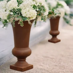 LuxenHome 22.75" H Slim MgO Urn Planter Black -Garden GUEST 5f875e1c 022e 4ffa 9718 ece7db55db53