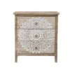 LuxenHome 3-Drawer 28.2" H X 25.2" W Natural Wood White Floral Accent Chest. 1 LuxenHome 3-Drawer 28.2" H X 25.2" W Natural Wood White Floral Accent Chest. -Garden GUEST 602771cf f0bd 4f88 aeaa bf2eebd808a8