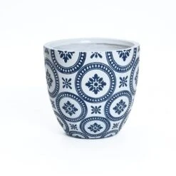 LuxenHome Round Tapered Planter – Blue And White Floral MgO Pot With Drainage Hole 19 LuxenHome Round Tapered Planter – Blue And White Floral MgO Pot With Drainage Hole -Garden GUEST 603ae653 4915 4129 8458 b8109df3196c