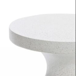 LuxenHome White And Speckled Gray MgO 20" Round Side Table 17 LuxenHome White And Speckled Gray MgO 20" Round Side Table -Garden GUEST 61069050 6a10 4688 8383 d92b75783ad6