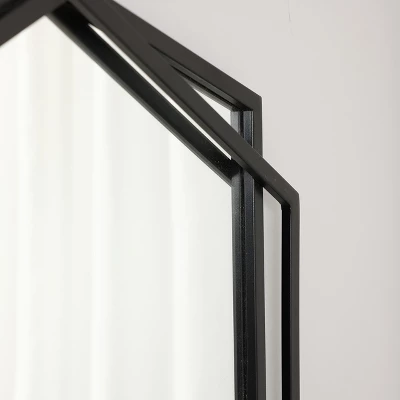 LuxenHome Black Metal Hexagon Frame Wall Accent Mirror For Bathroom & Vanity 12 LuxenHome Black Metal Hexagon Frame Wall Accent Mirror For Bathroom & Vanity - Image 10