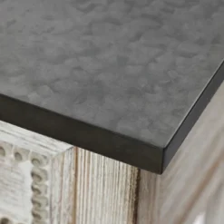 LuxenHome Distressed White Wood And Metal 3-Drawer 1-Shelf Console And Entry Table -Garden GUEST 617df8a9 0a81 4348 82c3 e00b630b7f6e