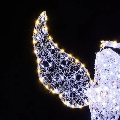 LuxenHome 5Ft Angel Playing Trumpet Outdoor Holiday Decoration With Lights White 10 LuxenHome 5Ft Angel Playing Trumpet Outdoor Holiday Decoration With Lights White - Image 8