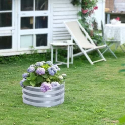 LuxenHome 2ft Round Galvanized Metal Raised Garden Bed Planter -Garden GUEST 61faa0bb 480e 4d9f 91fd 9fbfecdb6eb5