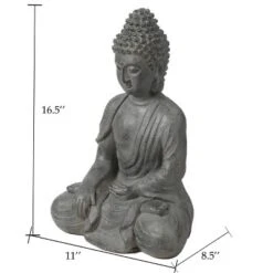 LuxenHome 16.1" Gray MgO Enlightened Buddha Garden Statue 15 LuxenHome 16.1" Gray MgO Enlightened Buddha Garden Statue -Garden GUEST 62a714e7 bdce 4816 9ed6 3b3bcf987e5f