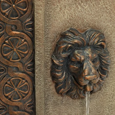LuxenHome 25.8" H Sandstone Resin Regal Lion Head Floor Outdoor Water Fountain With Lights Brown 9 LuxenHome 25.8" H Sandstone Resin Regal Lion Head Floor Outdoor Water Fountain With Lights Brown - Image 7