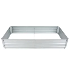 LuxenHome 6ft Rectangular Galvanized Metal Raised Garden Bed Silver -Garden GUEST 63f0fce7 ccec 49da a7a2 0327ae7f3832