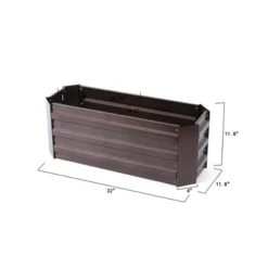 LuxenHome Brown Metal 32" X 11.8" Rectangular Garden Bed -Garden GUEST 65e04dd1 ef74 4b96 b906 3de552c119b6