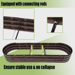 LuxenHome 5.5-Ft Oval Brown Metal Raised Garden Bed Planter 19 LuxenHome 5.5-Ft Oval Brown Metal Raised Garden Bed Planter -Garden GUEST 66032b2c e7b1 47b3 81de a19b2b560c66